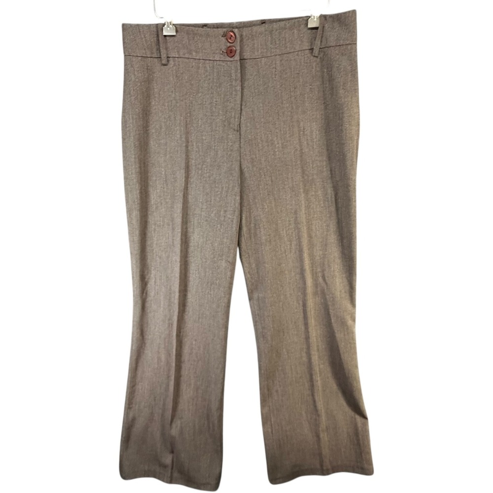 Margo Trouser Pants Women 14 Brown Viscose Blend Straight Office Business Casual